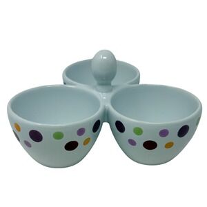 Simple Additions by Pampered Chef 3 Compartment Serving Bowl Polka Dot
